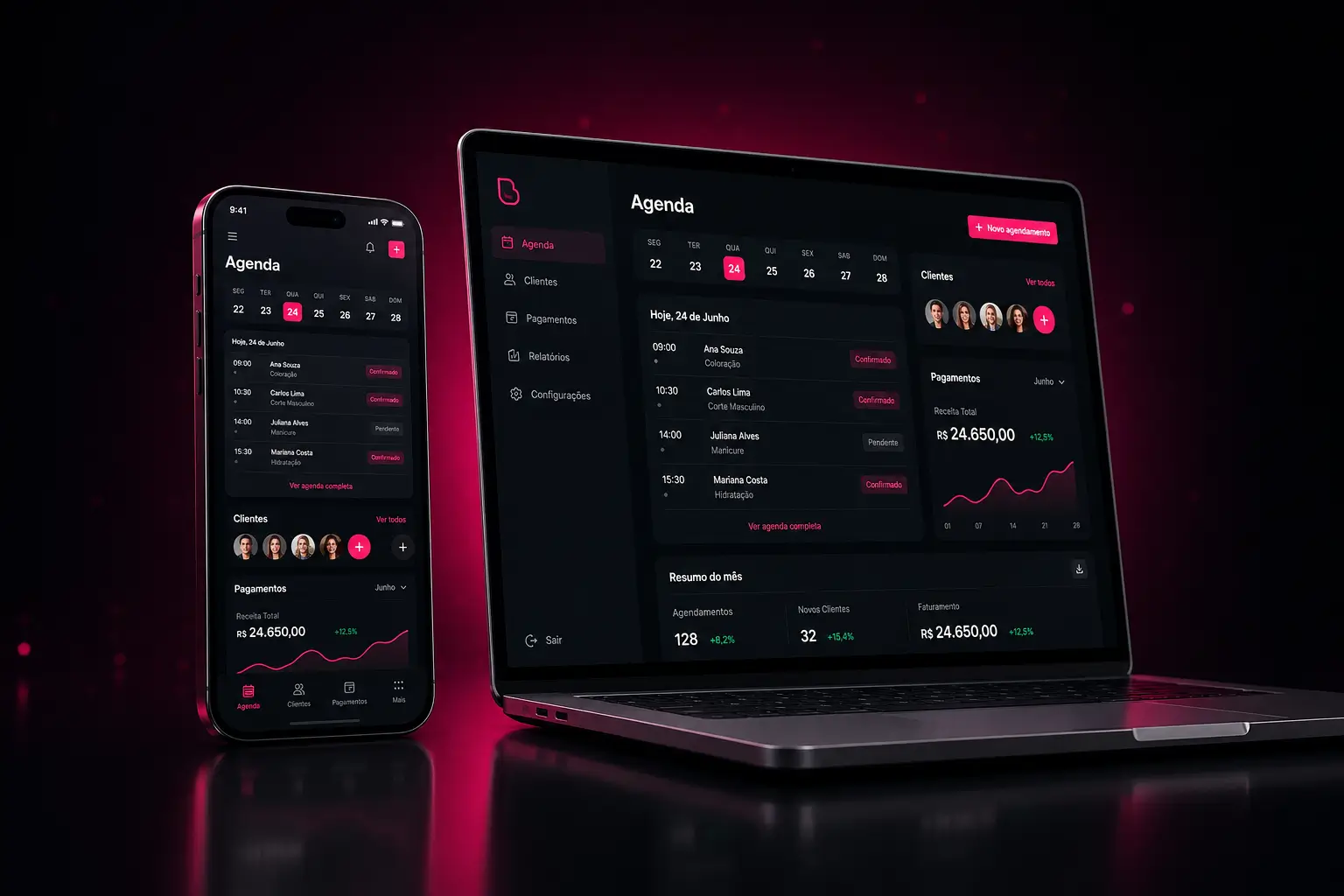 App criado com IA no celular e no computador